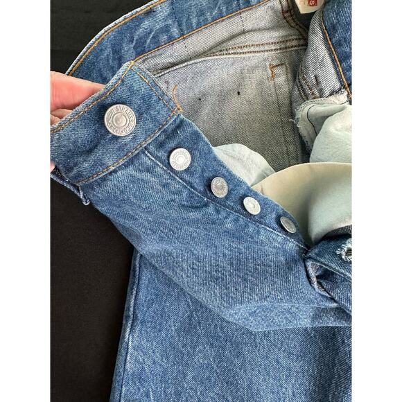 Vintage 80s Levi's 501 (17501-0138) Stonewash High Waisted Straight Leg Jeans 11 - Picture 5 of 16